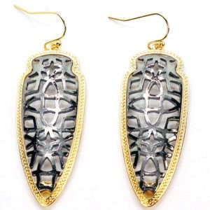 Black + Gold Earrings | Filigree Statement Earrings | ArrowHead Earrings